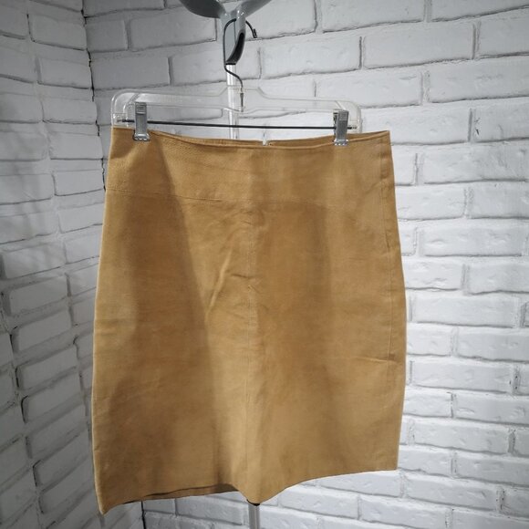 Smart Set Ladies Tan Fully Lined Size 9 Suede Skirt - Picture 1 of 10